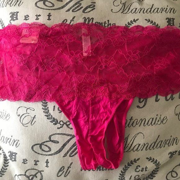 Cacique Intimates & Sleepwear Cacique Hot Pink Lace Split Gusset